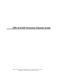XBRL US GAAP Taxonomy Preparers Guide