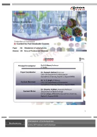 Biochemistry Entry of Fructose and Galactose