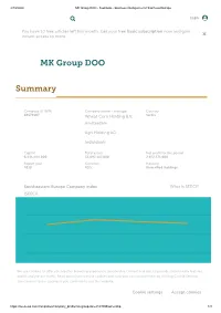 MK Group DOO Summary G L I F Ti