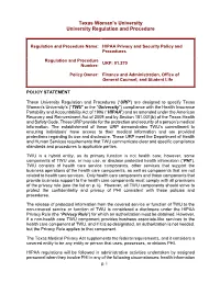 Regulation and Procedure Name: HIPAA Privacy and Security Policy and Procedures