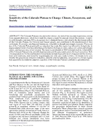 Sensitivity of the Colorado Plateau to Change: Climate, Ecosystems, and Society