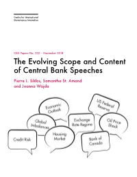The Evolving Scope and Content of Central Bank Speeches