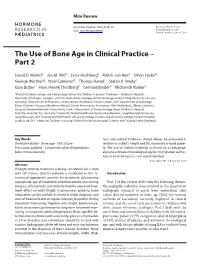 The Use of Bone Age in Clinical Practice – Part 2