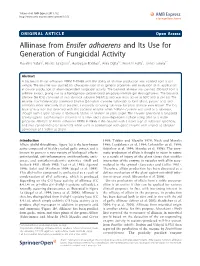 Alliinase from Ensifer Adhaerens and Its Use for Generation of Fungicidal
