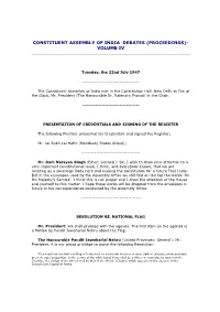 Constituent Assembly of India Debates (Proceedings)- Volume Iv