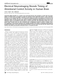 Electrical Neuroimaging Reveals Timing of Attentional Control Activity in Human Brain