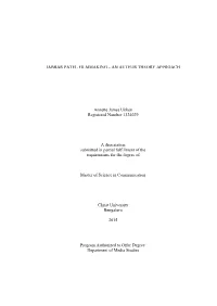 Jabbar Patel Filmmaking – an Auteur Theory Approach