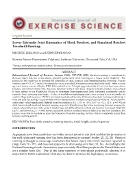 Lower Extremity Joint Kinematics of Shod, Barefoot, and Simulated Barefoot Treadmill Running