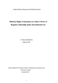 Minority Rights Constraints on a State's Power to Regulate
