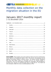 Monthly Data Collection on the Migration Situation in the EU