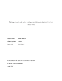 Politics of Electronic Music Purism: Social Space and Label Authenticity in the Netherlands