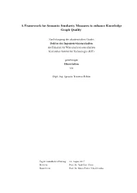 A Framework for Semantic Similarity Measures to Enhance Knowledge Graph Quality