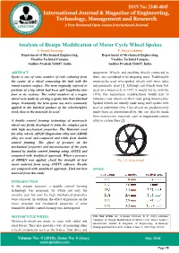 Analysis of Design Modification of Motor Cycle Wheel Spokes A.Anand Swaroop P