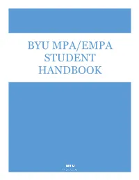 Byu Mpa/Empa Student Handbook
