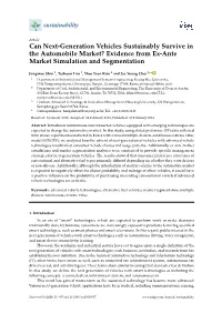 Can Next-Generation Vehicles Sustainably Survive in the Automobile Market? Evidence from Ex-Ante Market Simulation and Segmentation