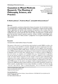 Causation in Mixed Methods Research