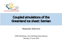Coupled Simulations of the Greenland Ice Sheet: Eemian