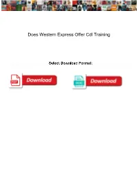 Does Western Express Offer Cdl Training