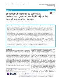 Endometrial Response to Conceptus-Derived Estrogen and Interleukin-1Β at the Time of Implantation in Pigs