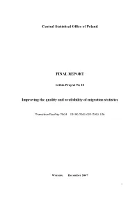 Improving the Quality and Availability of Migration Statistics