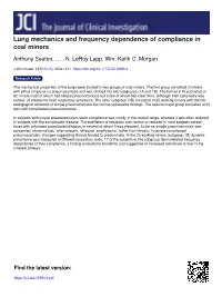 Lung Mechanics and Frequency Dependence of Compliance in Coal Miners