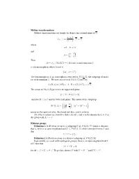 Möbius Transformations