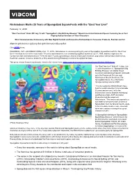 Nickelodeon Marks 20 Years of Spongebob Squarepants with the “Best Year Ever”