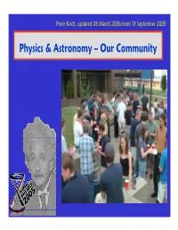 Physics & Astronomy – Our Community