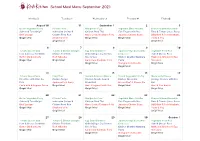 School Lunch Menu May 2021