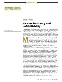 Vaccine Hesitancy and Unfalsifiability