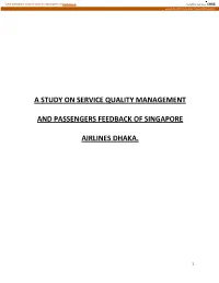 A Study on Service Quality Management And