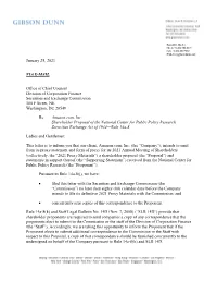 Amazon.Com, Inc. Shareholder Proposal of the National Center for Public Policy Research Securities Exchange Act of 1934—Rule 14A-8