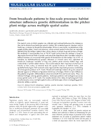Habitat Structure Influences Genetic Differentiation in the Pitcher Plant Midge