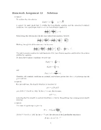 Homework Assignment 12 — Solutions
