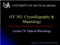Lecture 7B: Optical Mineralogy