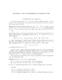 LOCAL PROPERTIES of SMOOTH MAPS 1. Submersions And