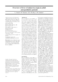 Overview of Fever of Unknown Origin in Adult and Paediatric Patients L