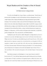 Royal Studios and the Creation of the Hi Sound