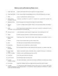 Bakery and Confectionery Basic Term