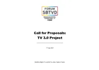Call for Proposals: TV 3.0 Project