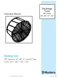 Discharge Cone Instruction Manual "RC" Series 36", 48", 51”, 55”