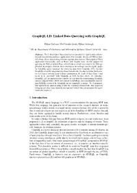 Linked Data Querying with Graphql