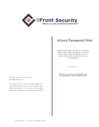 Nfront Password Filter Documentation 2