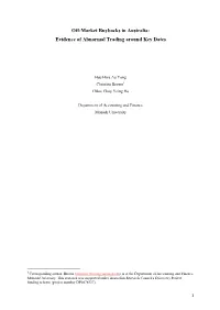 Off-Market Buybacks in Australia: Evidence of Abnormal Trading Around Key Dates