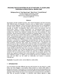 Proving the Ecosystem Value of Natural Floodplains Through Hydrological Modelling