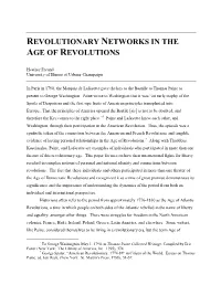Revolutionary Networks in the Age of Revolutions