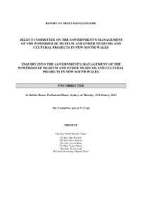 Transcript of Today's Hearing Will Be Placed on the Committee's Website When It Becomes Available