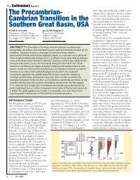 Cambrian Transition in the Southern Great Basin