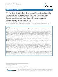 Downloadedfrommultiple from Poplar, and We Could Identify TF Clusters That Can Resources
