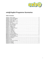 Extr@ English Programme Summaries